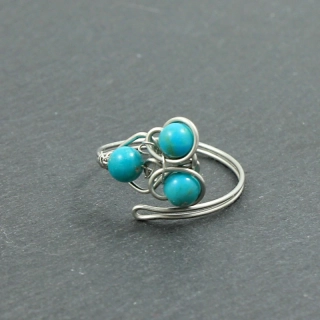 Nastavitelný prsten s tyrkysem